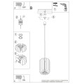 LAMPAMI - beżowa lampa wisząca pojedyncza MULA 27 szkic