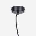 LAMPAMI - lampa wisząca pojedyncza, nowoczesna lampa do salonu, długa lampa sufitowa czarna z drewnem, lampa wisząca GABBIA 35