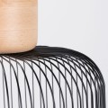 LAMPAMI - lampa wisząca pojedyncza, nowoczesna lampa do salonu, długa lampa sufitowa czarna z drewnem, lampa wisząca GABBIA 35