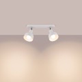 LAMPAMI - lampa na sufit, podwójna lampa regulowana, biała lampa sufitowa, oświetlenie kuchenne, oświetlenie korytarza plafon sufitowy ELBA 2