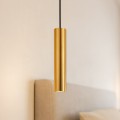LAMPAMI - złota tuba wisząca, lampa wisząca złota, złota lampa wisząca nowoczesna, lampa wisząca złota pojedyncza, lampa wisząca do sypialni przy łóżku GENESIS BLACK GOLD 1xGU10