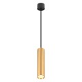 LAMPAMI - złota tuba wisząca, lampa wisząca złota, złota lampa wisząca nowoczesna, lampa wisząca złota pojedyncza, lampa wisząca do sypialni przy łóżku GENESIS BLACK GOLD 1xGU10