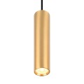 LAMPAMI - złota tuba wisząca, lampa wisząca złota, złota lampa wisząca nowoczesna, lampa wisząca złota pojedyncza, lampa wisząca do sypialni przy łóżku GENESIS BLACK GOLD 1xGU10