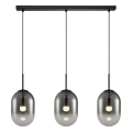 LAMPAMI - lampa nad stół do jadalni czarna wisząca kule, lampa nad stół, nowoczesna lampa do salonu, potrójna lampa wisząca Alias Czarny 3xE14