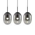 LAMPAMI - lampa nad stół do jadalni czarna wisząca kule, lampa nad stół, nowoczesna lampa do salonu, potrójna lampa wisząca Alias Czarny 3xE14
