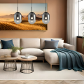LAMPAMI - lampa nad stół do jadalni czarna wisząca kule, lampa nad stół, nowoczesna lampa do salonu, potrójna lampa wisząca Alias Czarny 3xE14