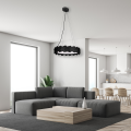 LAMPAMI - lampa ledowa wisząca, nowoczesny żyrandol do salonu, lampa wisząca ledowa, żyrandol do salonu żyrandol do sypialni SOHO BLACK 24W LED