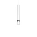 LAMPAMI - lampa tuba sufitowa wisząca pojedyncza, biała lampa wisząca nowoczesna, lampa nad wyspę Joker Biały / Chrom 1xGU10