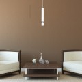 LAMPAMI - lampa tuba sufitowa wisząca pojedyncza, biała lampa wisząca nowoczesna, lampa nad wyspę Joker Biały / Chrom 1xGU10