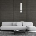 LAMPAMI - lampa tuba sufitowa wisząca pojedyncza, biała lampa wisząca nowoczesna, lampa nad wyspę Joker Biały / Chrom 1xGU10