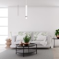 LAMPAMI - lampa tuba sufitowa wisząca pojedyncza, biała lampa wisząca nowoczesna, lampa nad wyspę Joker Biały / Chrom 1xGU10