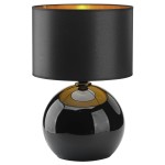Czarna lampa nocna stojąca szklana 1XE27 PALLA BLACK/GOLD