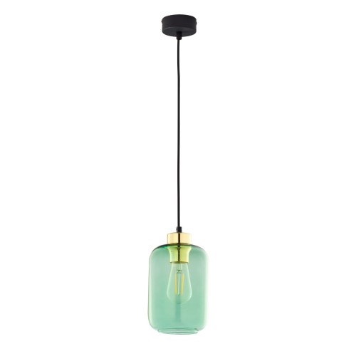 LAMPAMI - nowoczesna lampa wisząca szklana, lampa do salonu, lampa do sypialni, pojedyncza lampa wisząca, zielona lampa wisząca pojedyncza MARCO GREEN