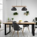 LAMPAMI - lampa z drewnem, lampa skandynawska, lampa do kuchni, żyrandol do jadalni i salonu, żyrandol nad stołem w jadalni, żyrandol do jadalni OSLO BLACK