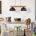 LAMPAMI - lampa z drewnem, lampa skandynawska, lampa do kuchni, żyrandol do jadalni i salonu, żyrandol nad stołem w jadalni, żyrandol do jadalni OSLO BLACK