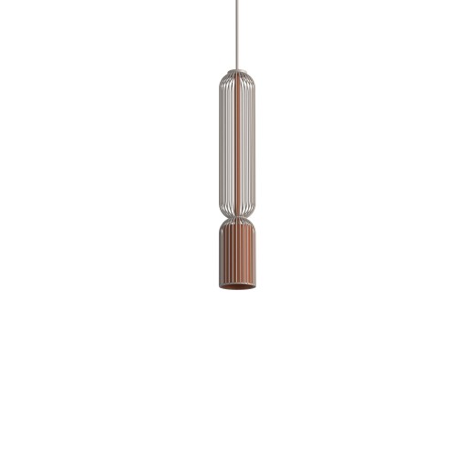 LAMPAMI - beżowa lampa wisząca pojedyncza, nowoczesna lampa do salonu, lampa nad wyspę, nowoczesna lampa do salonu SINGLES B