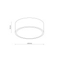 LAMPAMI - plafon łazienkowy IP54 LIVO BLACK M IP54 szkic