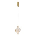 LAMPAMI - lampa wisząca złota nowoczesna, złota lampa ledowa, nowoczesna lampa do salonu ELVA BRASS LED 8W