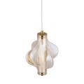 LAMPAMI - lampa wisząca złota nowoczesna, złota lampa ledowa, nowoczesna lampa do salonu ELVA BRASS LED 8W