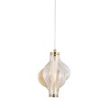 LAMPAMI - lampa wisząca złota nowoczesna, złota lampa ledowa, nowoczesna lampa do salonu ELVA BRASS LED 8W