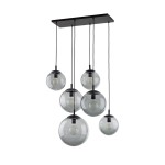 Duży nowoczesny żyrandol do salonu 140 cm lampa wisząca kule czarna 6xE27 ESME GRAPHITE