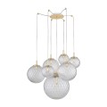 LAMPAMI - złota lampa wisząca glamour, lampa do salonu, nowoczesny żyrandol do salonu, lampa do sypialni, lampa sufitowa wisząca kule CADIX GOLD