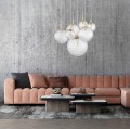 LAMPAMI - złota lampa wisząca glamour, lampa do salonu, nowoczesny żyrandol do salonu, lampa do sypialni, lampa sufitowa wisząca kule CADIX GOLD