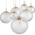 LAMPAMI - złota lampa wisząca glamour, lampa do salonu, nowoczesny żyrandol do salonu, lampa do sypialni, lampa sufitowa wisząca kule CADIX GOLD