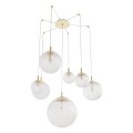 LAMPAMI - złota lampa wisząca glamour, lampa do salonu, nowoczesny żyrandol do salonu, lampa do sypialni, lampa sufitowa wisząca kule CADIX GOLD