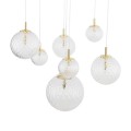 LAMPAMI - złota lampa wisząca glamour, lampa do salonu, nowoczesny żyrandol do salonu, lampa do sypialni, lampa sufitowa wisząca kule CADIX GOLD