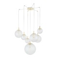 LAMPAMI - złota lampa wisząca glamour, lampa do salonu, nowoczesny żyrandol do salonu, lampa do sypialni, lampa sufitowa wisząca kule CADIX GOLD