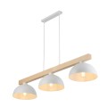 LAMPAMI - biała lampa wisząca drewniana, lampa z drewnem, lampa kuchenna sufitowa, lampa skandynawska OSLO WHITE