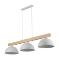 LAMPAMI - biała lampa wisząca drewniana, lampa z drewnem, lampa kuchenna sufitowa, lampa skandynawska OSLO WHITE