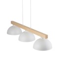 LAMPAMI - biała lampa wisząca drewniana, lampa z drewnem, lampa kuchenna sufitowa, lampa skandynawska OSLO WHITE