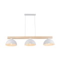 LAMPAMI - biała lampa wisząca drewniana, lampa z drewnem, lampa kuchenna sufitowa, lampa skandynawska OSLO WHITE