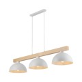 LAMPAMI - biała lampa wisząca drewniana, lampa z drewnem, lampa kuchenna sufitowa, lampa skandynawska OSLO WHITE