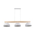 LAMPAMI - biała lampa wisząca drewniana, lampa z drewnem, lampa kuchenna sufitowa, lampa skandynawska OSLO WHITE