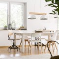LAMPAMI - biała lampa wisząca drewniana, lampa z drewnem, lampa kuchenna sufitowa, lampa skandynawska OSLO WHITE