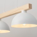 LAMPAMI - biała lampa wisząca drewniana, lampa z drewnem, lampa kuchenna sufitowa, lampa skandynawska OSLO WHITE