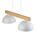 LAMPAMI - biała lampa wisząca drewniana, lampa z drewnem, lampa kuchenna sufitowa, lampa skandynawska OSLO WHITE