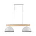 LAMPAMI - biała lampa wisząca drewniana, lampa z drewnem, lampa kuchenna sufitowa, lampa skandynawska OSLO WHITE