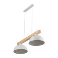 LAMPAMI - biała lampa wisząca drewniana, lampa z drewnem, lampa kuchenna sufitowa, lampa skandynawska OSLO WHITE