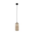 LAMPAMI - pojedyncza lampa wisząca szklana, lampa do salonu, lampa wisząca do sypialni przy łóżku, brązowa lampa wisząca pojedyncza MARCO BROWN