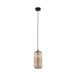 Szklana lampa wisząca pojedyncza brązowa 170 cm MARCO BROWN