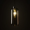 LAMPAMI - pojedyncza lampa wisząca szklana, lampa do salonu, lampa wisząca do sypialni przy łóżku, brązowa lampa wisząca pojedyncza MARCO BROWN
