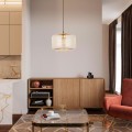 LAMPAMI - pojedyncza lampa wisząca szklana, lampa do salonu, lampa wisząca do sypialni przy łóżku, lampa wisząca bursztynowa ALMA AMBER