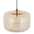 LAMPAMI - pojedyncza lampa wisząca szklana, lampa do salonu, lampa wisząca do sypialni przy łóżku, lampa wisząca bursztynowa ALMA AMBER