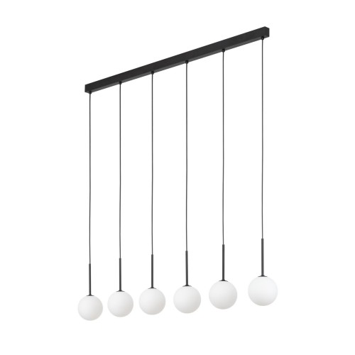 LAMPAMI - lampa nad stół, lampa do jadalni, podłużna lampa wisząca nad stół, nowoczesny żyrandol nad wyspę MARTIN BLACK WHITE