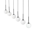 LAMPAMI - lampa nad stół, lampa do jadalni, podłużna lampa wisząca nad stół, nowoczesny żyrandol nad wyspę MARTIN BLACK WHITE