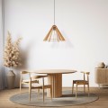 LAMPAMI - żyrandol z drewna, lampa do kuchni, lampa do salonu, przytulna lampa do sypialni,  lampa nad stół, lampa do sypialni wisząca przy łóżku ERIS WOOD